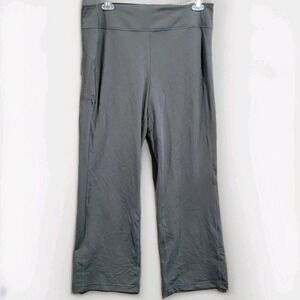 Duluth Trading NoGA Classic Relaxed Wide Leg Pants Lx31 Dark Gray UPF Zip Pocket